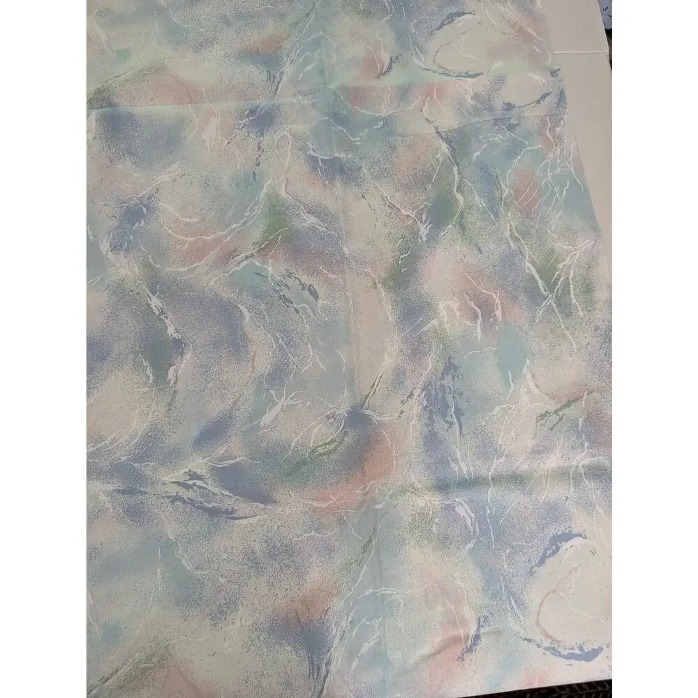 Vintage 1989 Kenmill 24x144 In Pastel Marbled Pre-Shrunk Teflon Fabric Piece